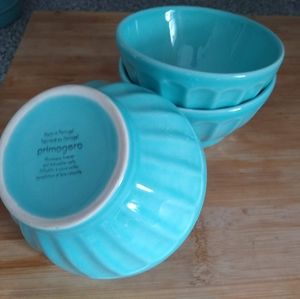 Teal ice cream bowl set